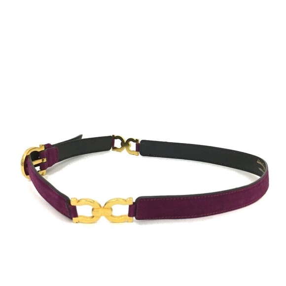 EUC Salvatore Ferragamo Gancini Suede Leather 72cm (28 inches) Belt - Picture 13 of 14